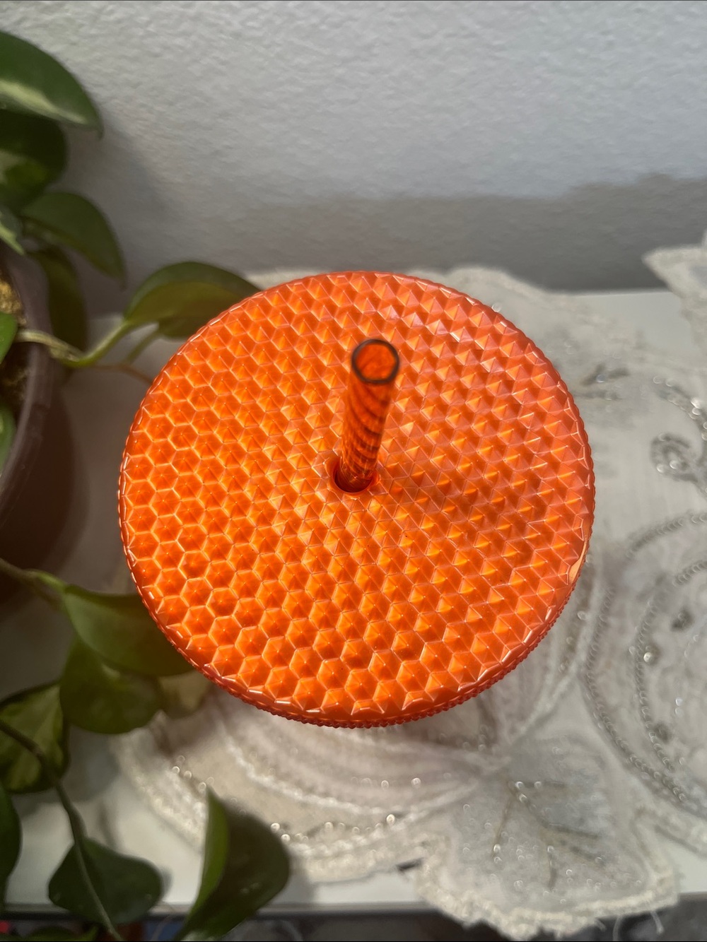 NWT 2021 Starbucks Coral Orange Studded Cold Cup Tumbler 24oz Matte Reusable Cup - Picture 2 of 7